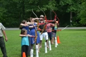 beginners learning archery